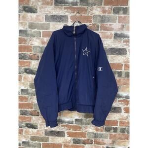 Vintage 90s Champion Dallas Cowboys NFL Full Zip Fleece Lined Jacket Mens L NFL